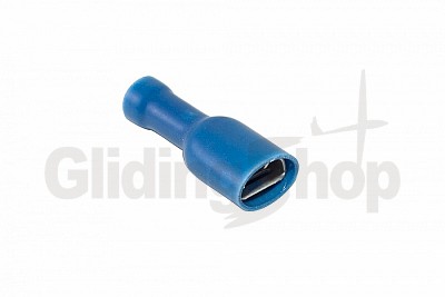 Faston Socket 6.3 x 0.8 mm Fully Isolated Blue