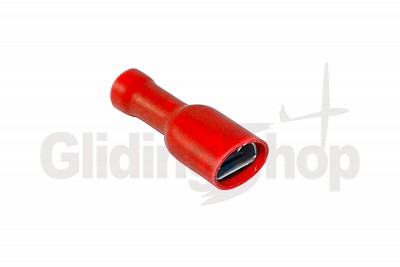 Faston Socket 4.8 x 0.8 mm fully isolated Red